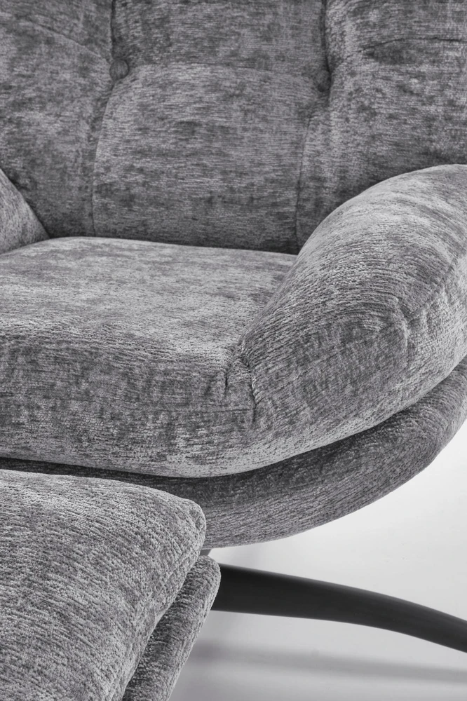 Fotelis PESTO armchair with ottoman / rocking function, color: pilkas