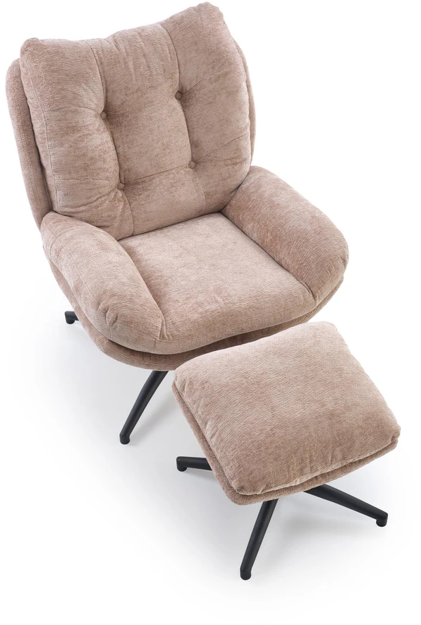 Fotelis PESTO armchair with ottoman / rocking function, color: beige
