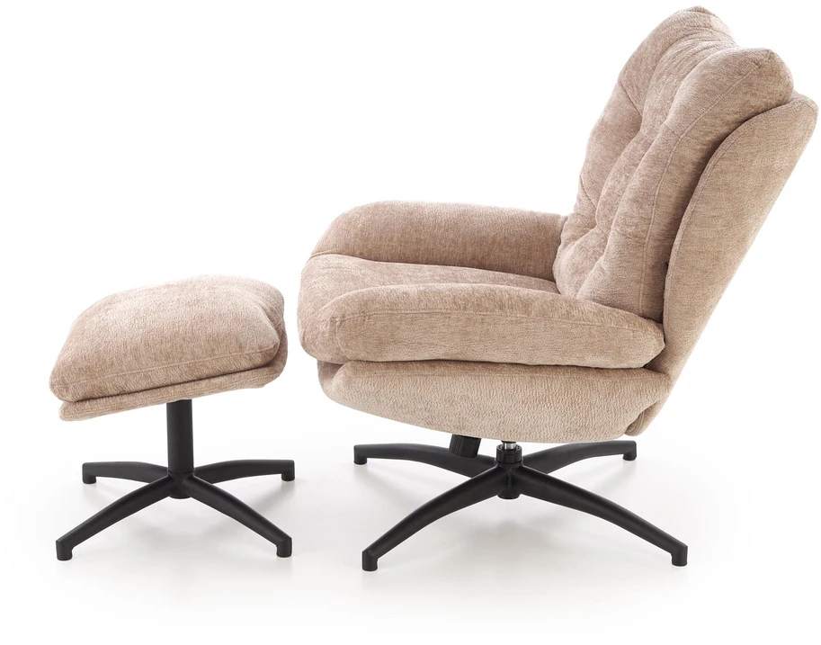Fotelis PESTO armchair with ottoman / rocking function, color: beige