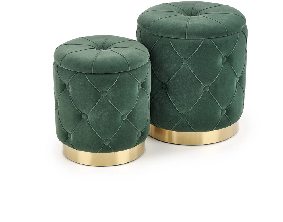 Fotelis POLLY set of two stools, color: dark žalias