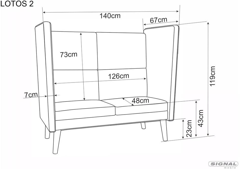 Fotelis Sofa klubowa Lotos 2 Velvet