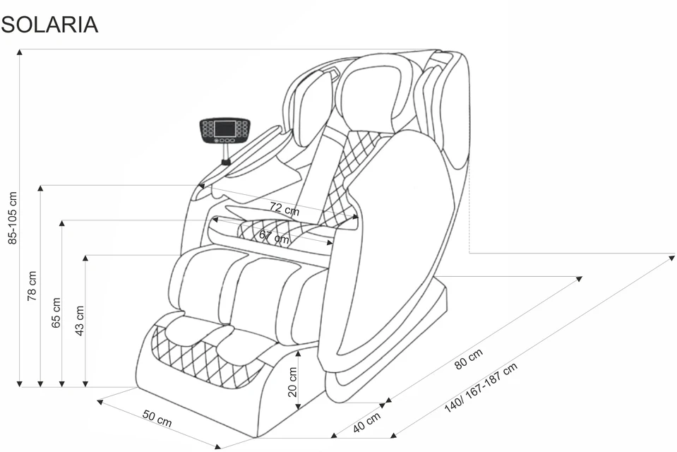 Fotelis SOLARIA massage chair / heating function / colors: cream / pilkas / auksinis