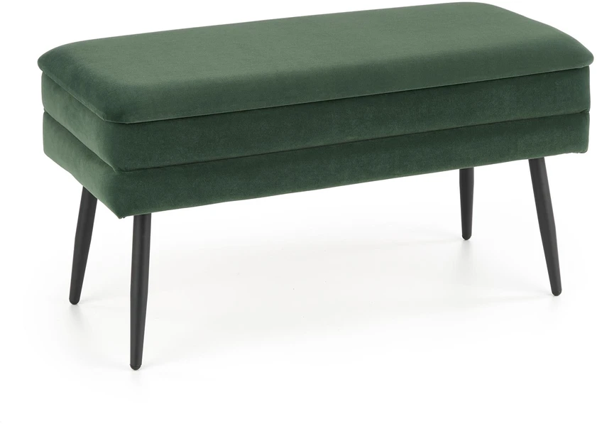 Fotelis VELVA bench color: dark žalias / juodas