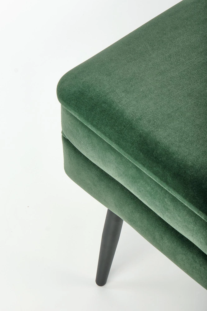 Fotelis VELVA bench color: dark žalias / juodas