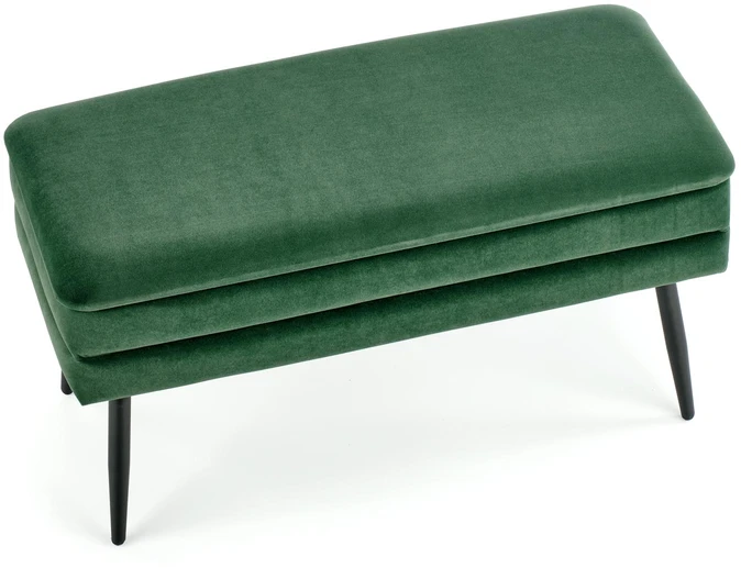 Fotelis VELVA bench color: dark žalias / juodas