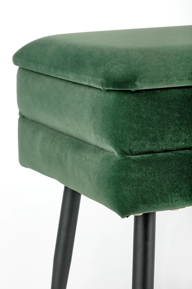 Fotelis VELVA bench color: dark žalias / juodas