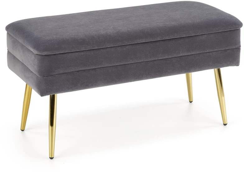 Fotelis VELVA bench color: pilkas/auksinis