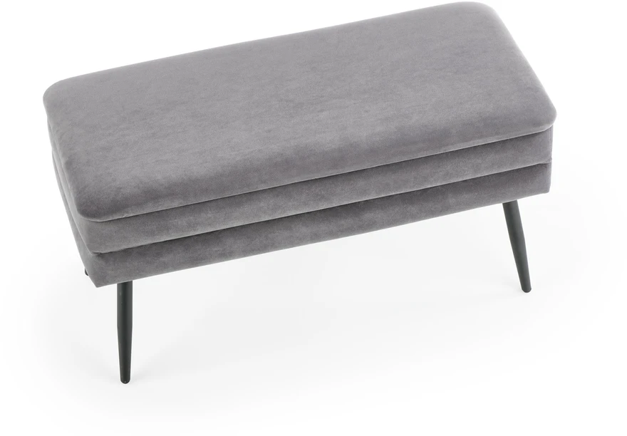 Fotelis VELVA bench color: pilkas/juodas
