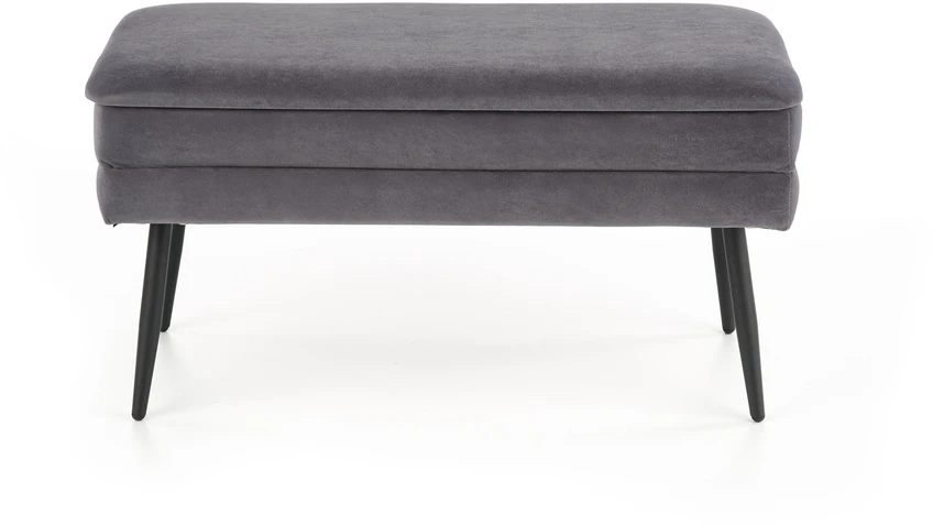 Fotelis VELVA bench color: pilkas/juodas