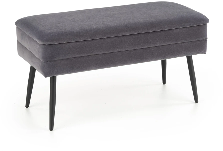 Fotelis VELVA bench color: pilkas/juodas