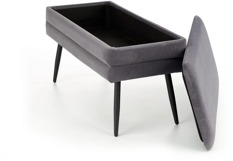 Fotelis VELVA bench color: pilkas/juodas