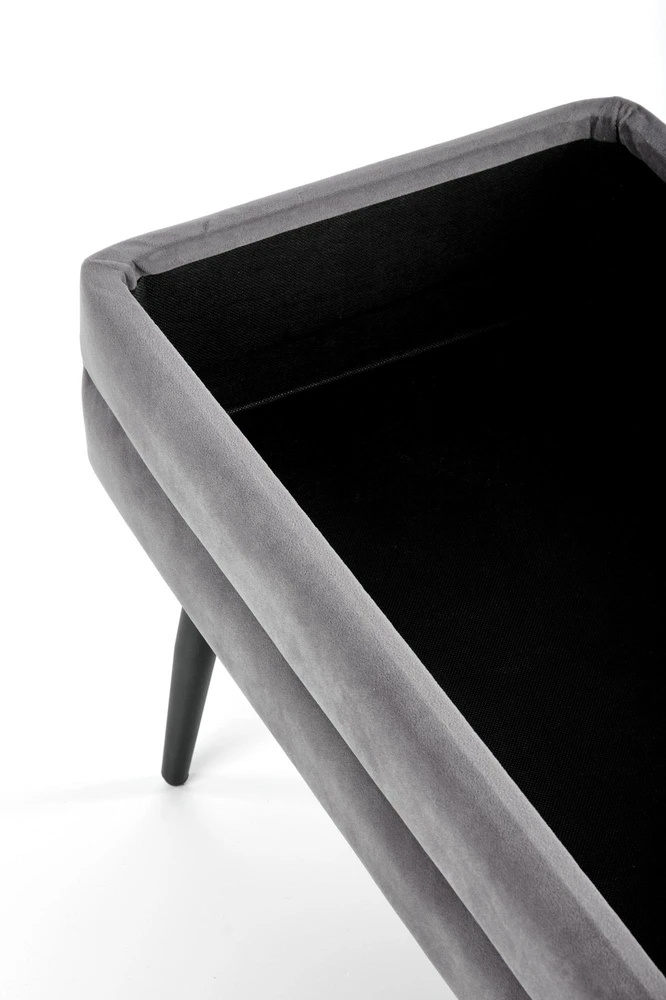 Fotelis VELVA bench color: pilkas/juodas