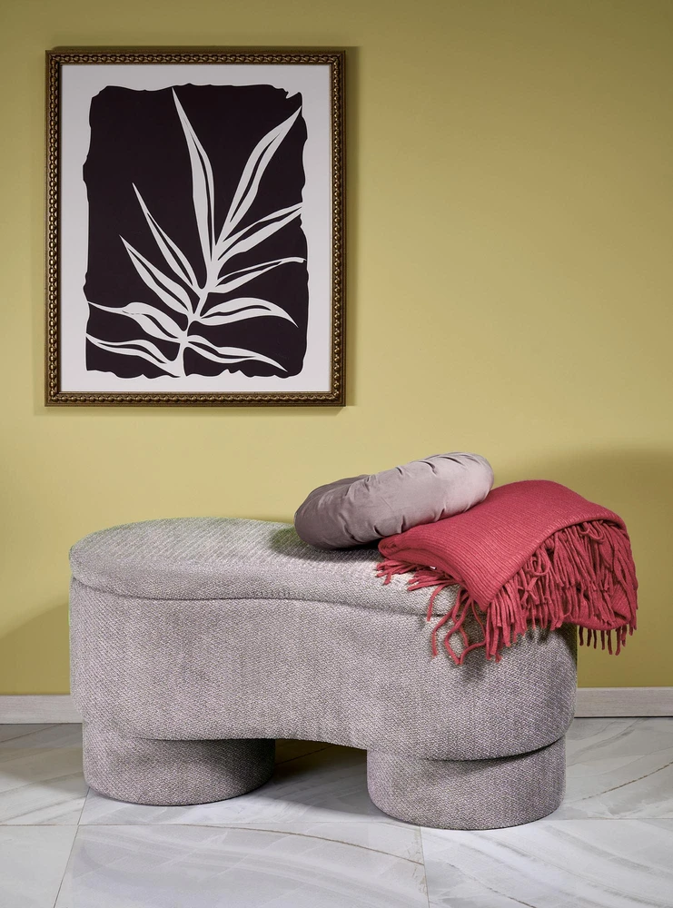 Fotelis VIVA bench with storage function, pilkas