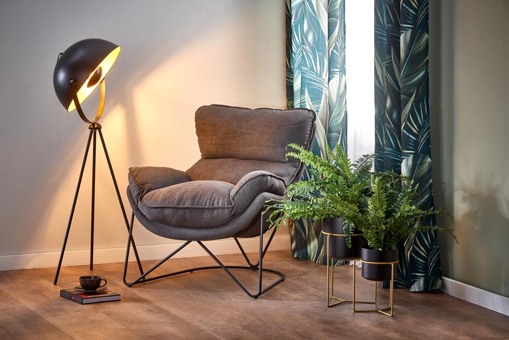 Fotelis VOLKER leisure armchair dark pilkas/ juodas
