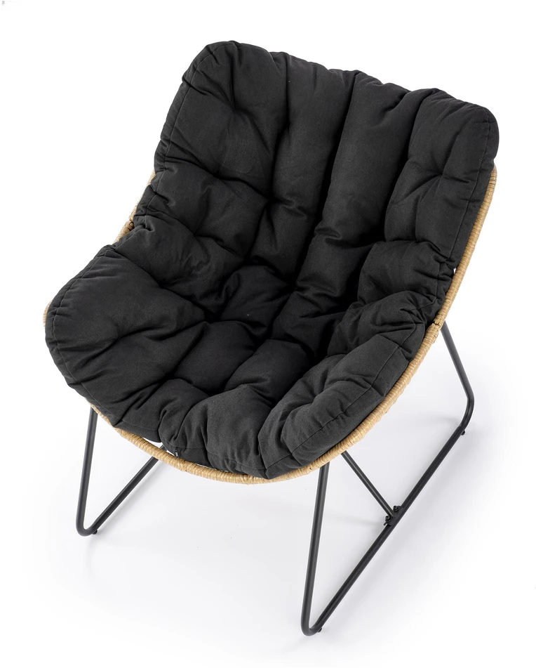 Fotelis WHISPER leisure chair, juodas / natural