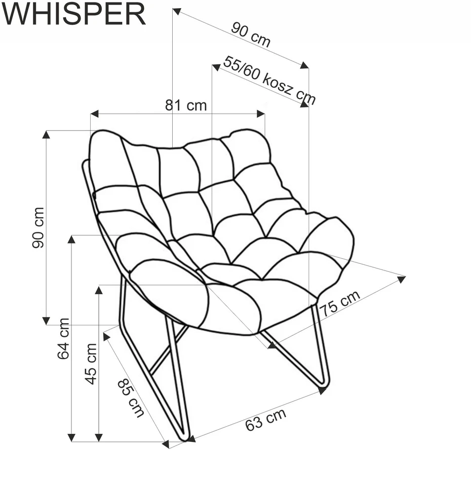 Fotelis WHISPER leisure chair, juodas / natural