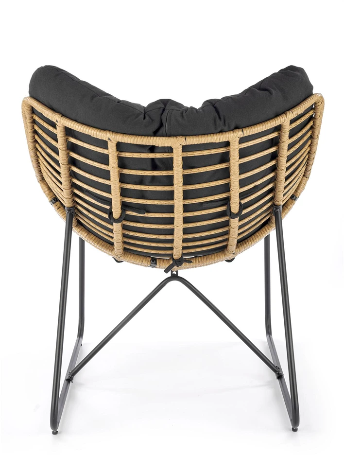 Fotelis WHISPER leisure chair, juodas / natural