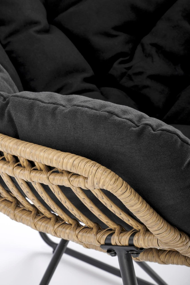 Fotelis WHISPER leisure chair, juodas / natural