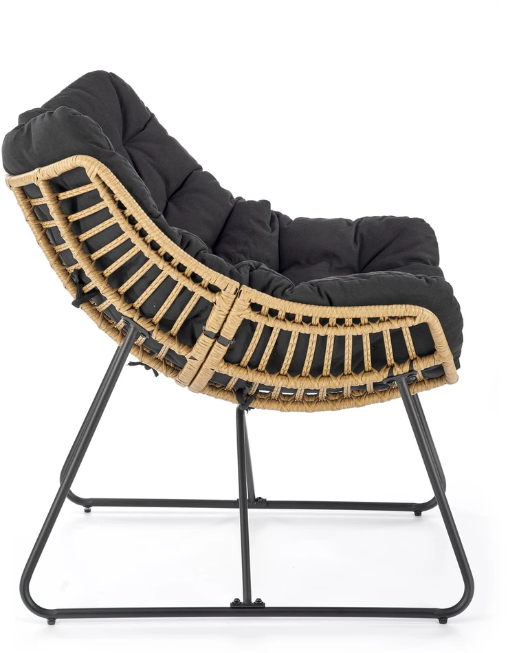 Fotelis WHISPER leisure chair, juodas / natural