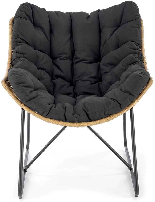 Fotelis WHISPER leisure chair, juodas / natural