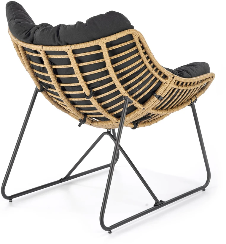Fotelis WHISPER leisure chair, juodas / natural