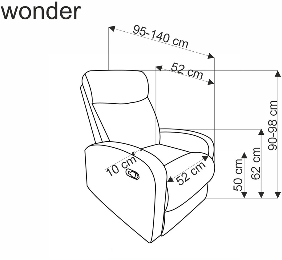 Fotelis WONDER recliner, dark žalias