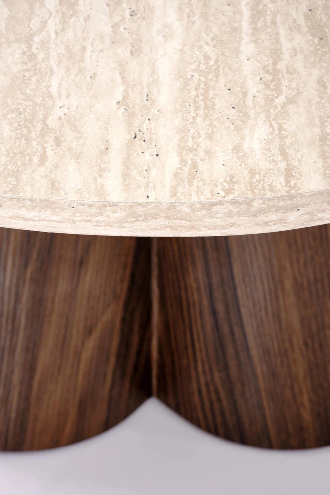 FRIDA c.table travertine / walnut