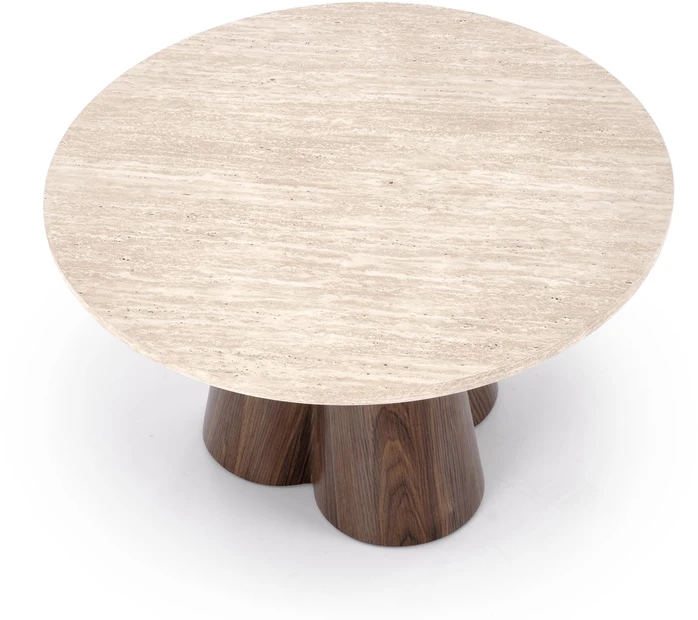 FRIDA c.table travertine / walnut