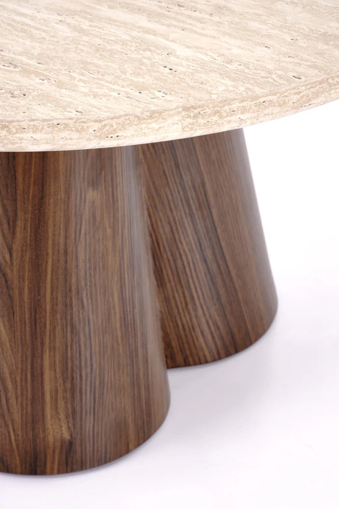 FRIDA c.table travertine / walnut