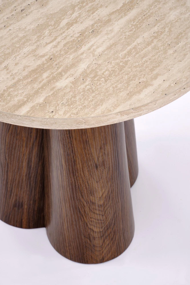 FRIDA S c.table travertine / walnut