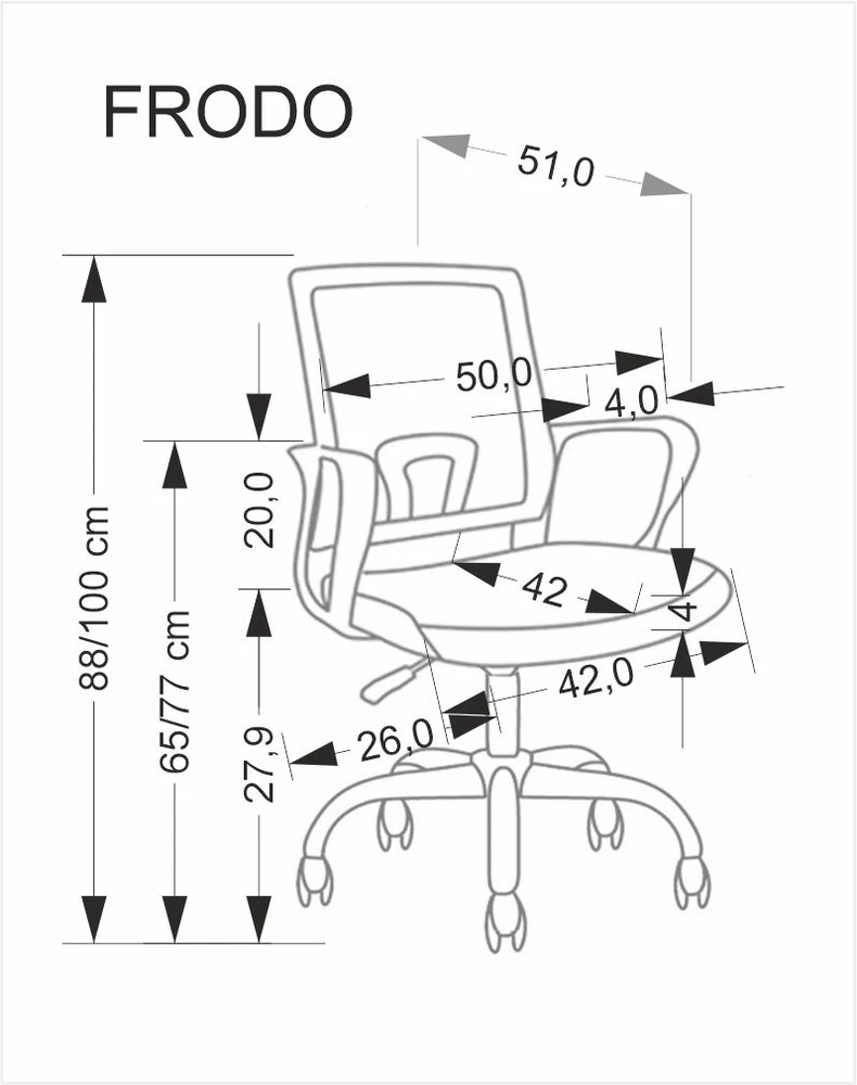 FRODO office chair light pink