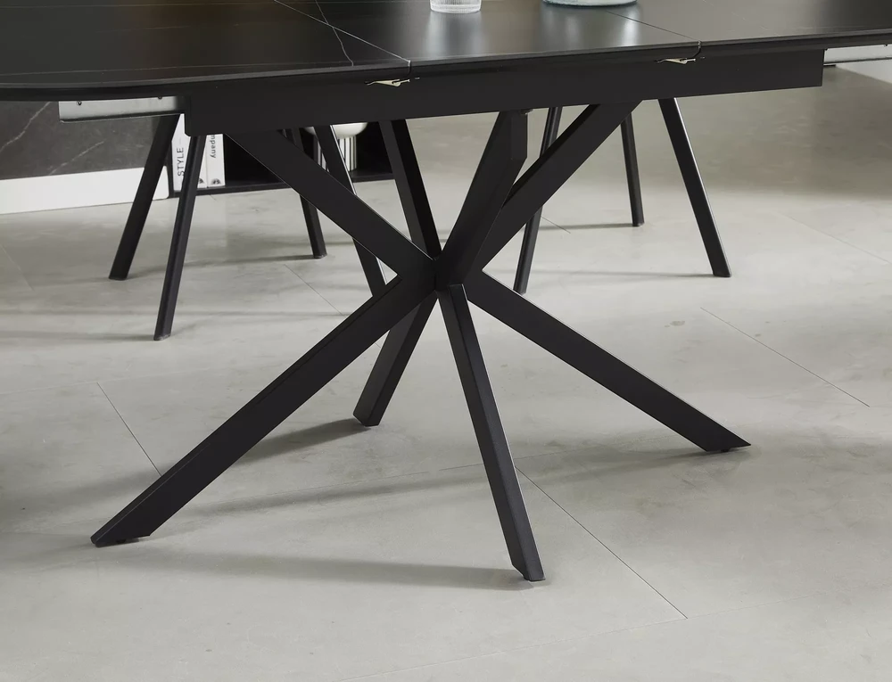Signal Meble Valgomojo stalas Gaston Ceramic 140, 140 x 80 cm, juoda