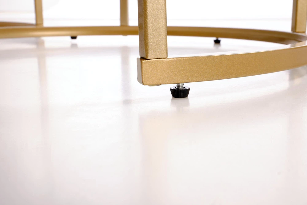 GILDA set of three coffee tables, baltas marble / auksinis