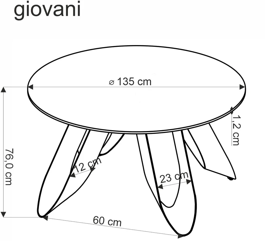 GIOVANI apvalus stalas, žalias marmuras / juodas