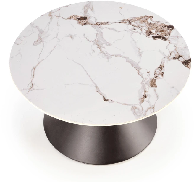 GORETTI coffee table, baltas marble / juodas