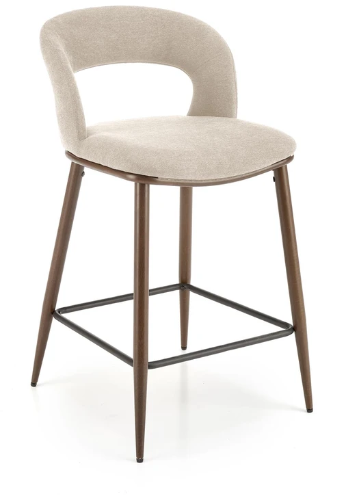 H114 bar stool, beige / walnut