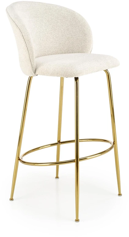 H116 bar stool, creamy / auksinis