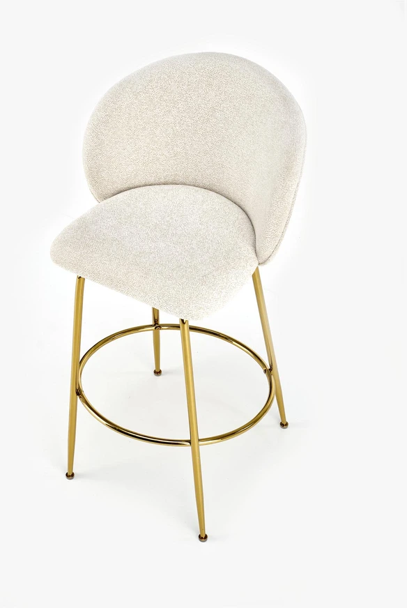 H116 bar stool, creamy / auksinis