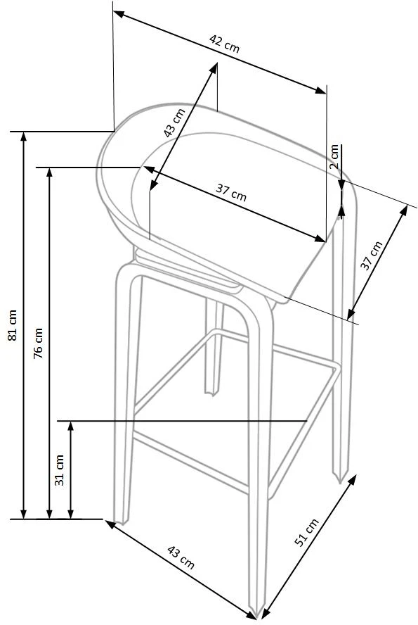 H86 bar stool