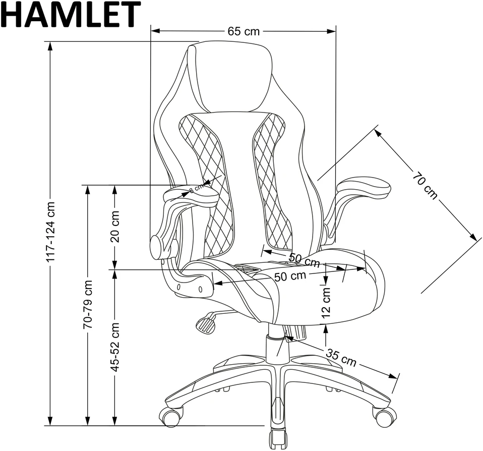 HAMLET chair, juodas / pilkas
