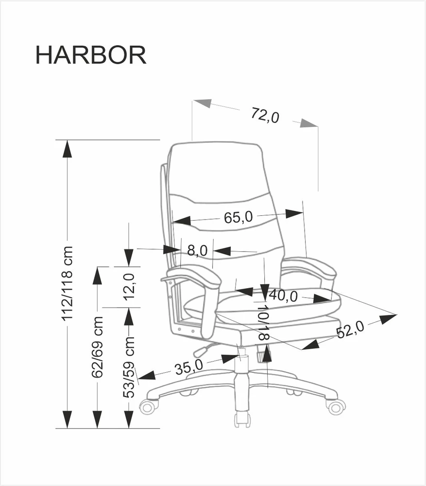 Halmar Biuro kėdė HARBOR Juoda