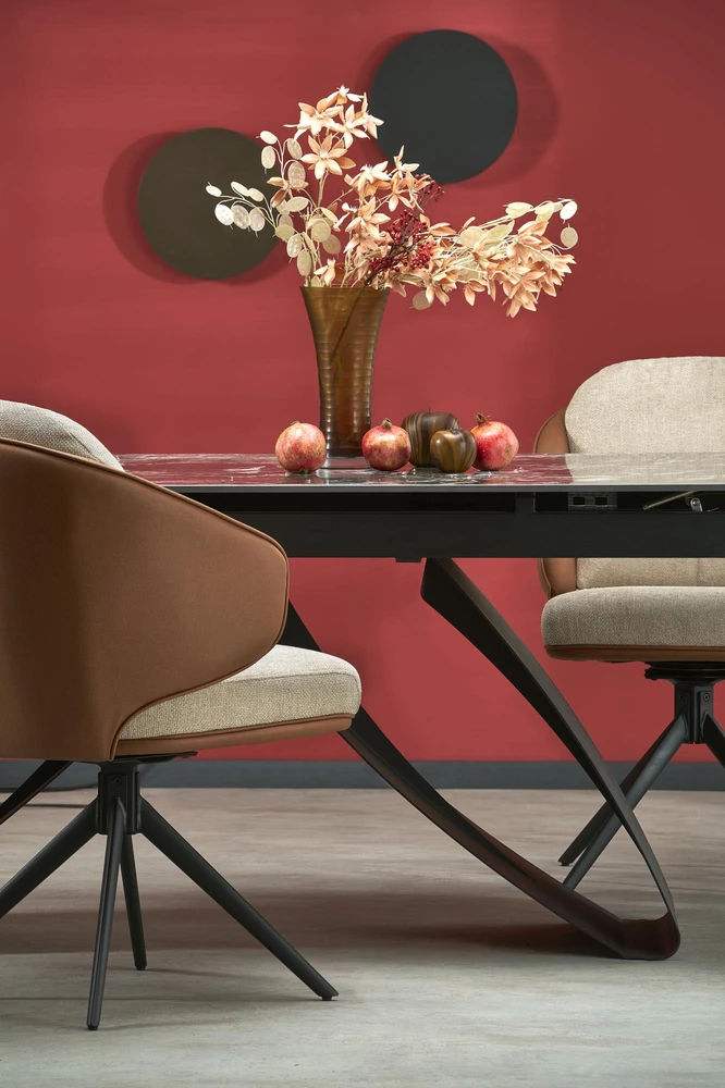 HILARIO extension table, juodas marble / juodas