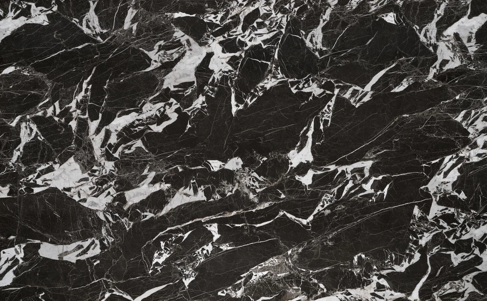 HILARIO extension table, juodas marble / juodas