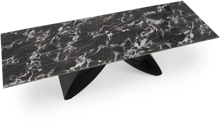 HILARIO extension table, juodas marble / juodas