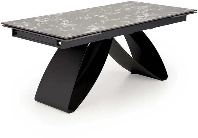 HILARIO extension table, juodas marble / juodas