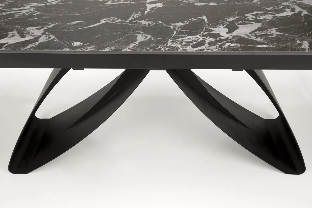 HILARIO extension table, juodas marble / juodas
