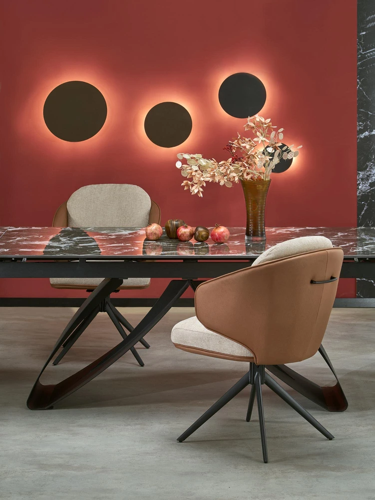 HILARIO extension table, juodas marble / juodas
