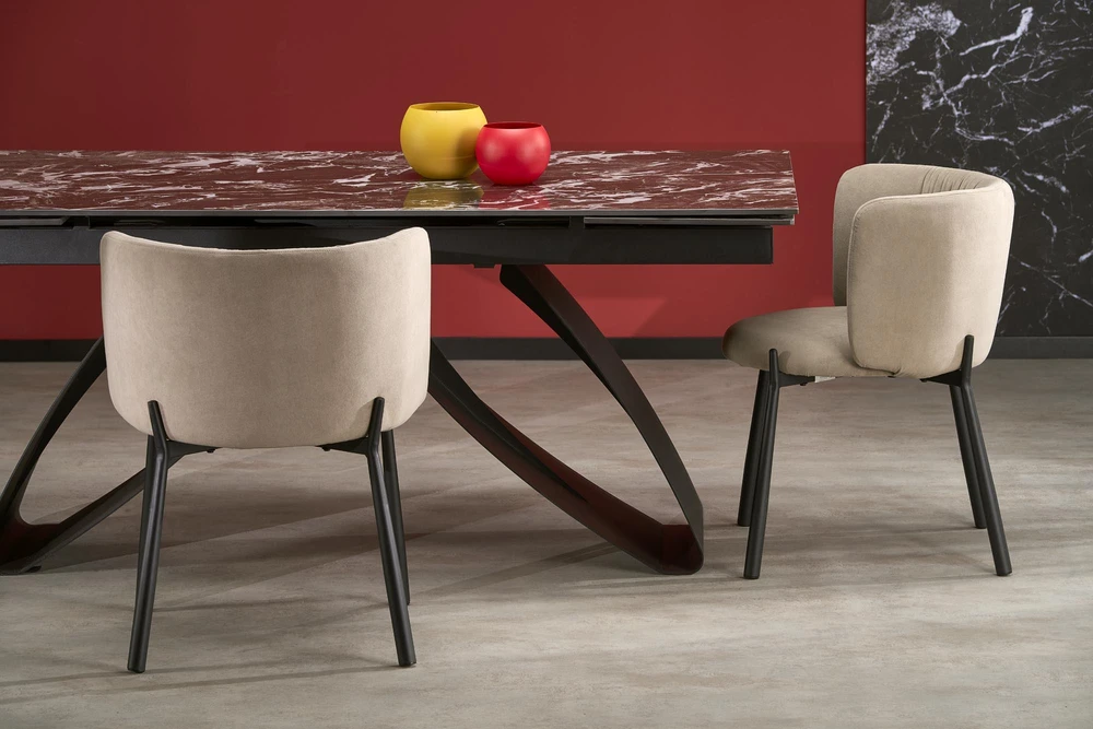 HILARIO extension table, juodas marble / juodas