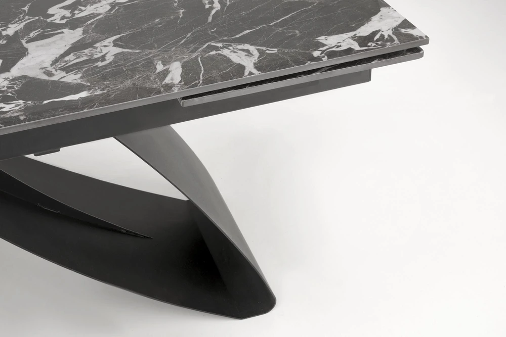 HILARIO extension table, juodas marble / juodas