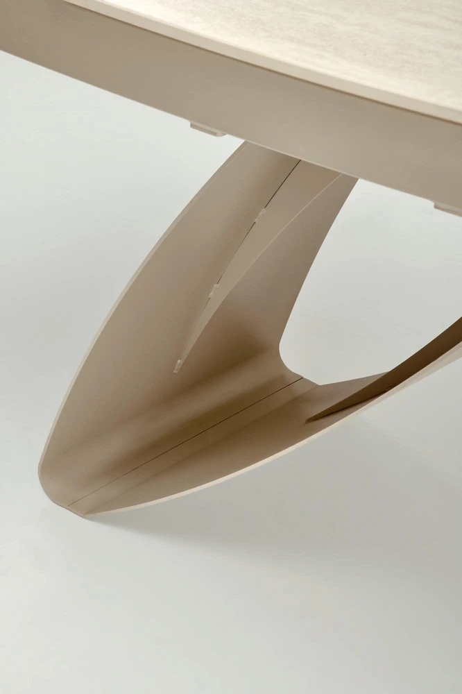 HILARIO extension table, light travertine/cashmere